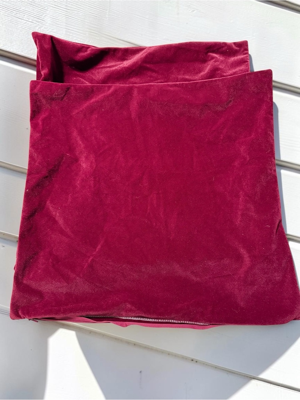 Burgundy Velvet Pillow Covers Set of 2 Zippered 18” Jewel Tone Accent